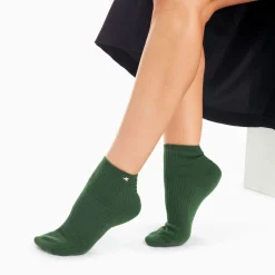 Vanessa Wu Chaussettes Courtes Amy Vertes Cotelees