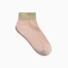 Vanessa Wu Chaussettes Courtes Lia Rose Et Kaki Cotelees Online