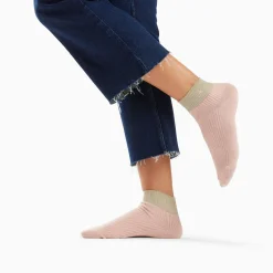 Vanessa Wu Chaussettes Courtes Lia Rose Et Kaki Cotelees Online