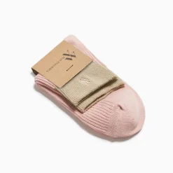 Vanessa Wu Chaussettes Courtes Lia Rose Et Kaki Cotelees Online