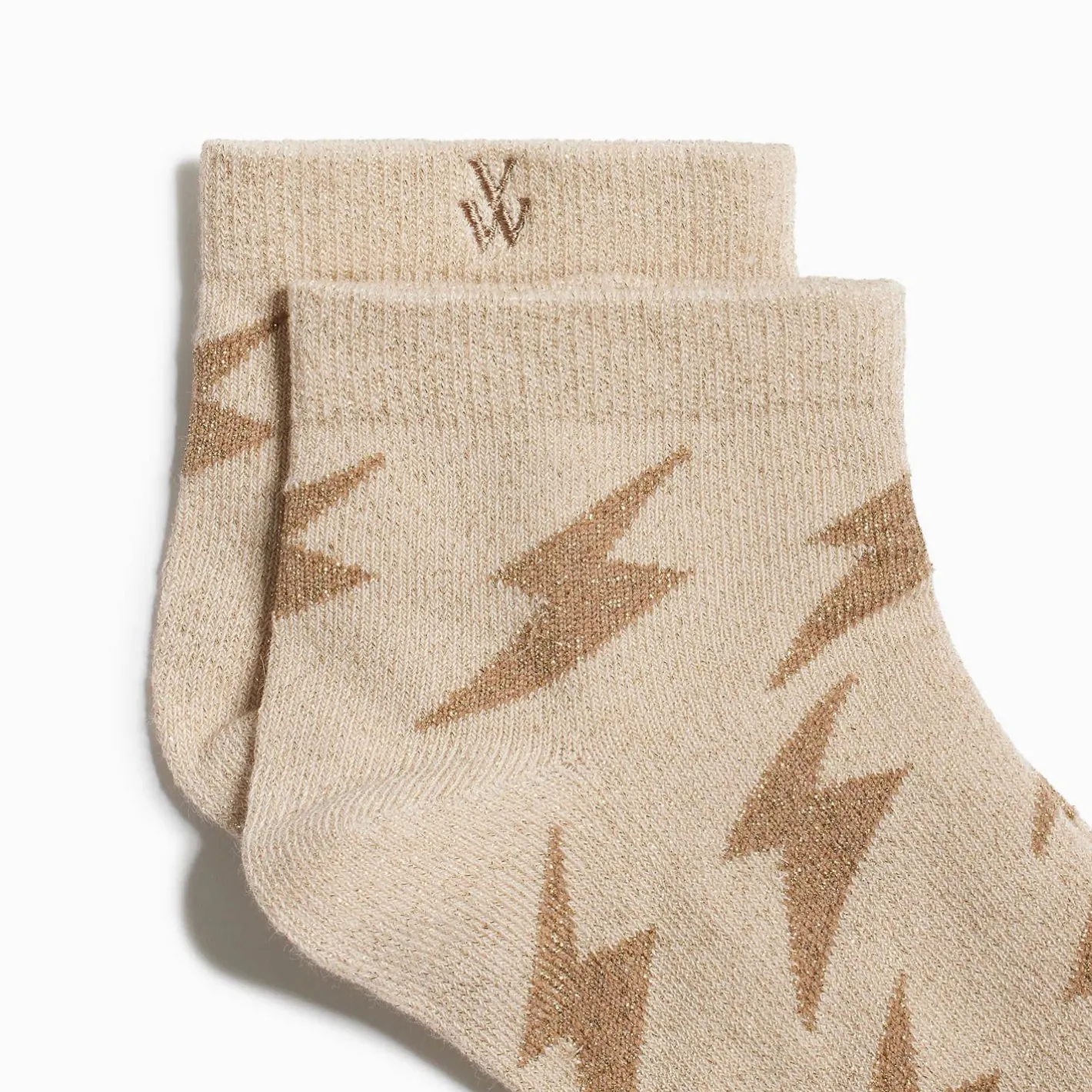 Vanessa Wu Chaussettes Courtes Rachel Beiges A Eclairs Camel Clearance