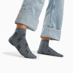 Vanessa Wu Chaussettes Courtes Rachel Grises A Eclairs Noirs Sale