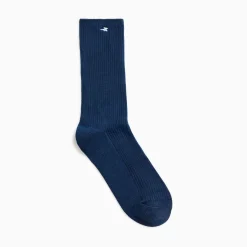 Vanessa Wu Chaussettes Ella Bleu Marine Cotelees Sale