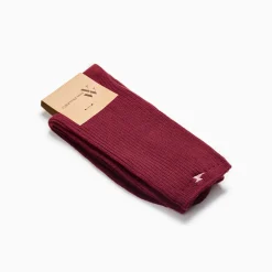 Vanessa Wu Chaussettes Ella Bordeaux Cotelees Discount