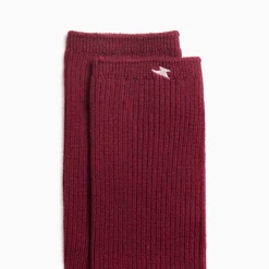 Vanessa Wu Chaussettes Ella Bordeaux Cotelees Discount