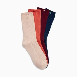 Vanessa Wu Chaussettes Ella Bordeaux Cotelees Discount