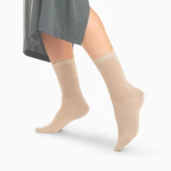 Vanessa Wu Chaussettes Quinn Beige Et Or Paillete Online