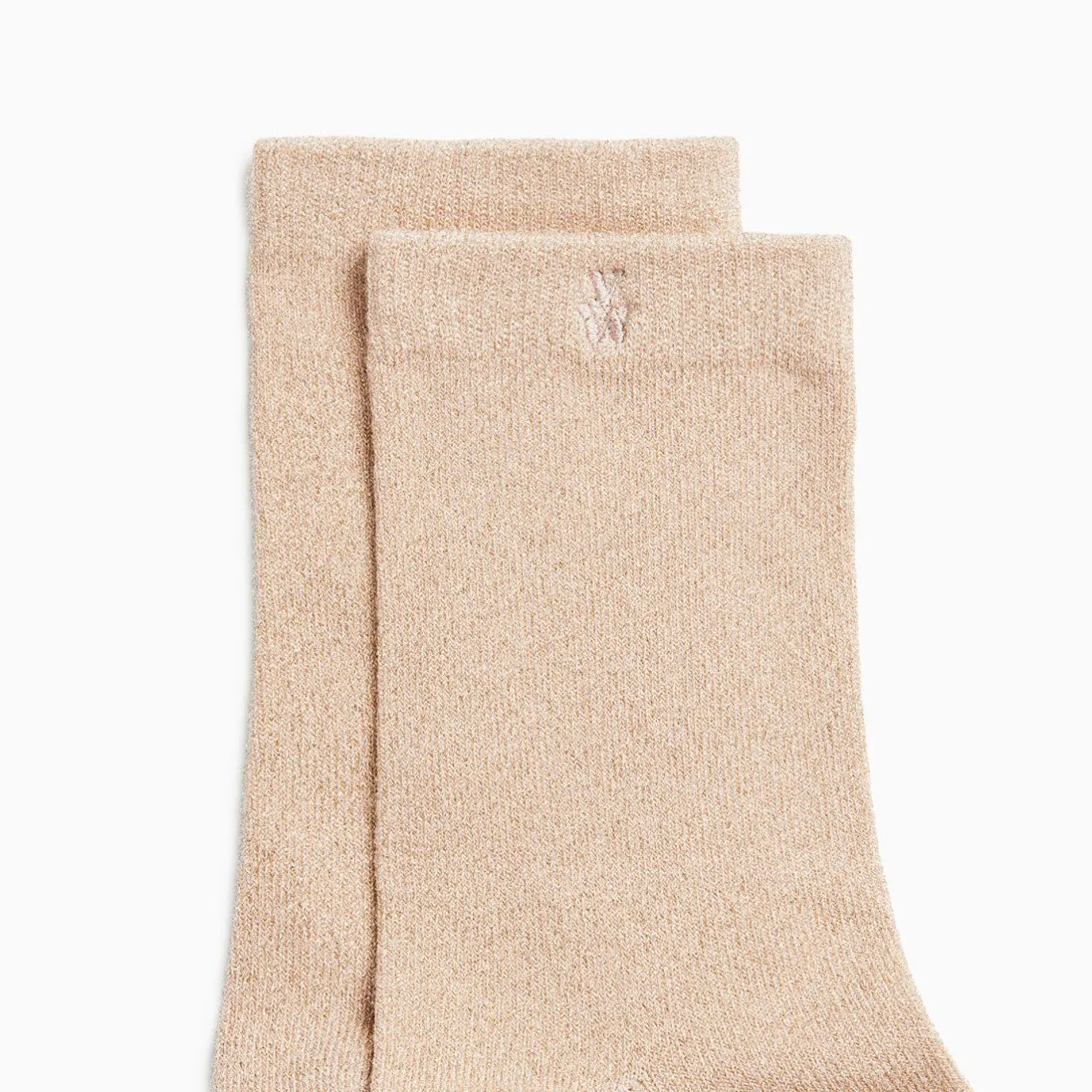 Vanessa Wu Chaussettes Quinn Beige Et Or Paillete Online