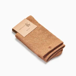 Vanessa Wu Chaussettes Quinn Camel Et Or Paillete