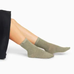 Vanessa Wu Chaussettes Quinn Kaki Et Or Paillete Sale