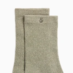 Vanessa Wu Chaussettes Quinn Kaki Et Or Paillete Sale