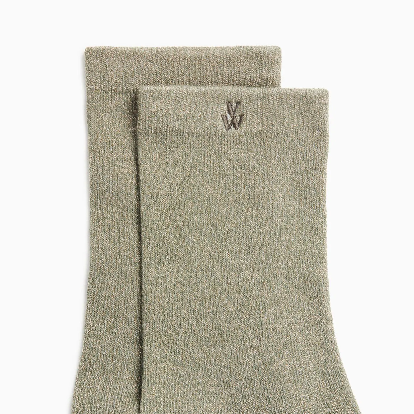 Vanessa Wu Chaussettes Quinn Kaki Et Or Paillete Sale