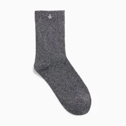 Vanessa Wu Chaussettes Quinn Noir Et Argent Paillete Outlet
