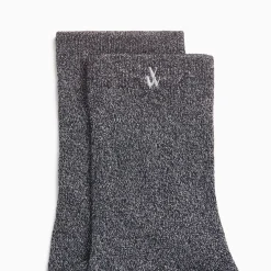 Vanessa Wu Chaussettes Quinn Noir Et Argent Paillete Outlet