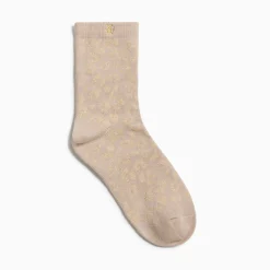 Vanessa Wu Chaussettes Tara Beige Et Leopard Or Sale