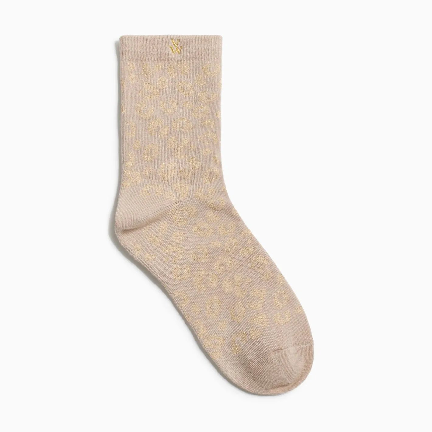 Vanessa Wu Chaussettes Tara Beige Et Leopard Or Sale