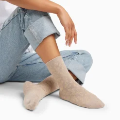 Vanessa Wu Chaussettes Tara Beige Et Leopard Or Sale