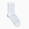 Vanessa Wu Chaussettes Tara Blanc Et Leopard Argent Clearance
