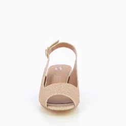 Vanessa Wu Escarpins Peep-Toe Maureen A Paillettes Or Best