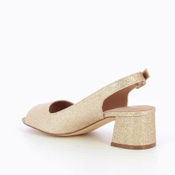 Vanessa Wu Escarpins Peep-Toe Maureen A Paillettes Or Best