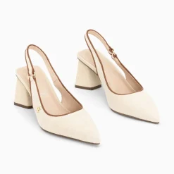 Vanessa Wu Escarpins Slingback Lara Beiges A Bout Pointu Hot