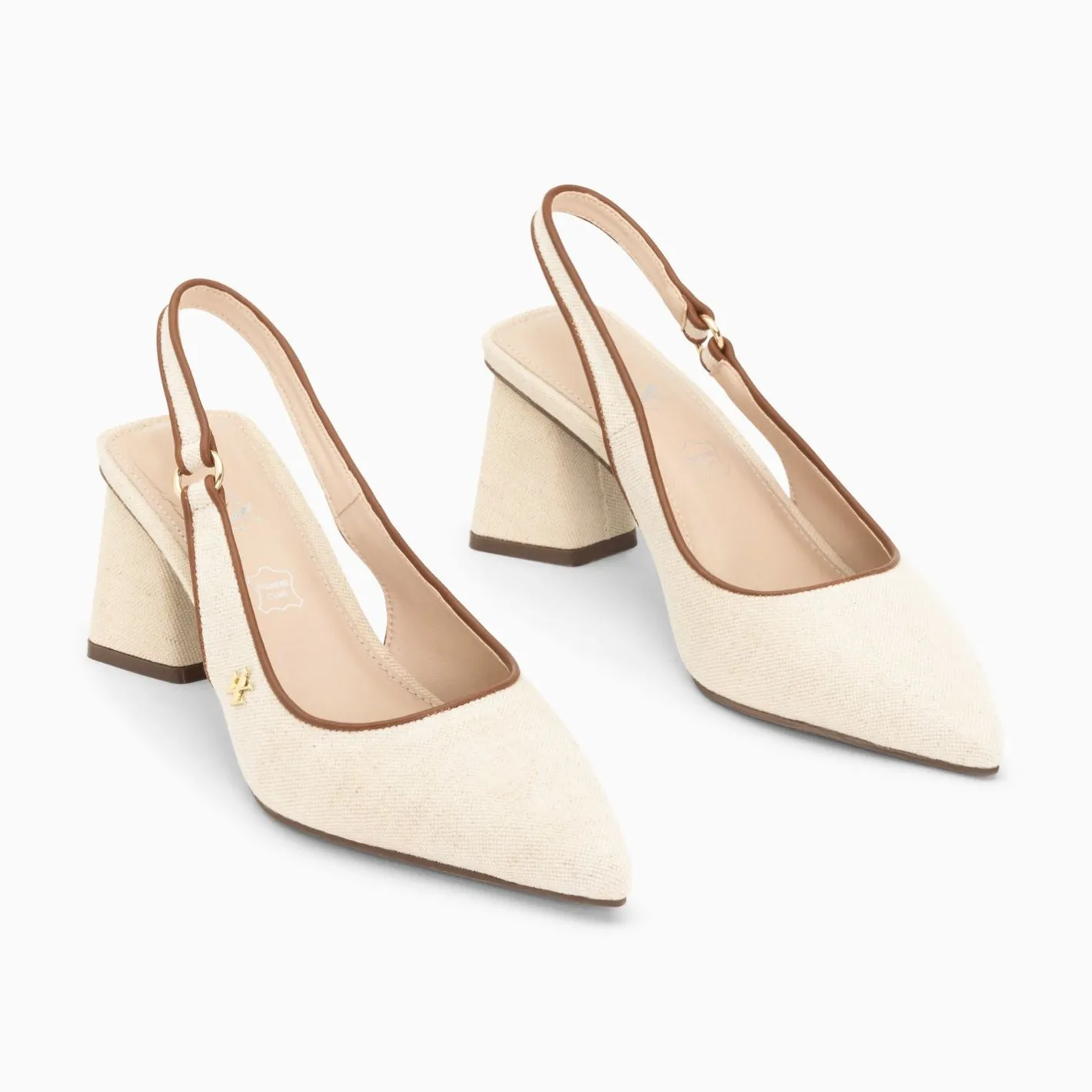 Vanessa Wu Escarpins Slingback Lara Beiges A Bout Pointu Hot