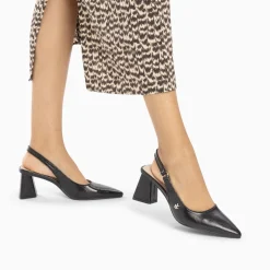 Vanessa Wu Escarpins Slingback Lara Noirs A Bout Pointu Online