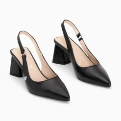Vanessa Wu Escarpins Slingback Lara Noirs A Bout Pointu Online