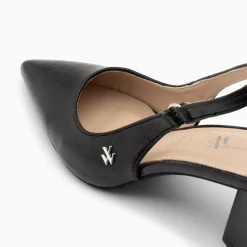 Vanessa Wu Escarpins Slingback Lara Noirs A Bout Pointu Online