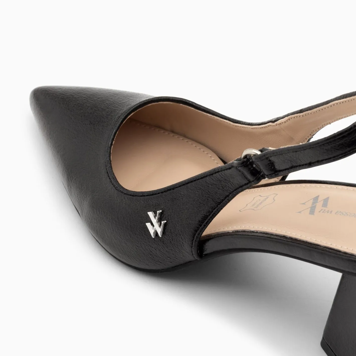 Vanessa Wu Escarpins Slingback Lara Noirs A Bout Pointu Online