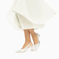 Vanessa Wu Escarpins Slingback Lara Argent A Bout Pointu Best