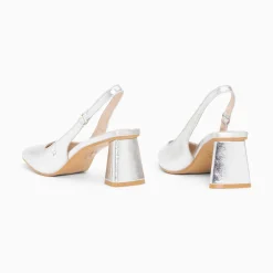 Vanessa Wu Escarpins Slingback Lara Argent A Bout Pointu Best