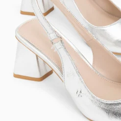 Vanessa Wu Escarpins Slingback Lara Argent A Bout Pointu Best