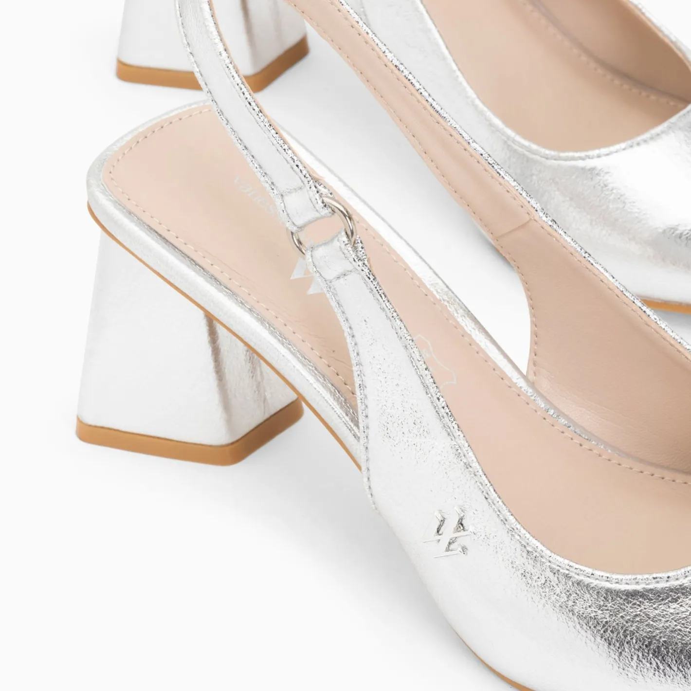 Vanessa Wu Escarpins Slingback Lara Argent A Bout Pointu Best