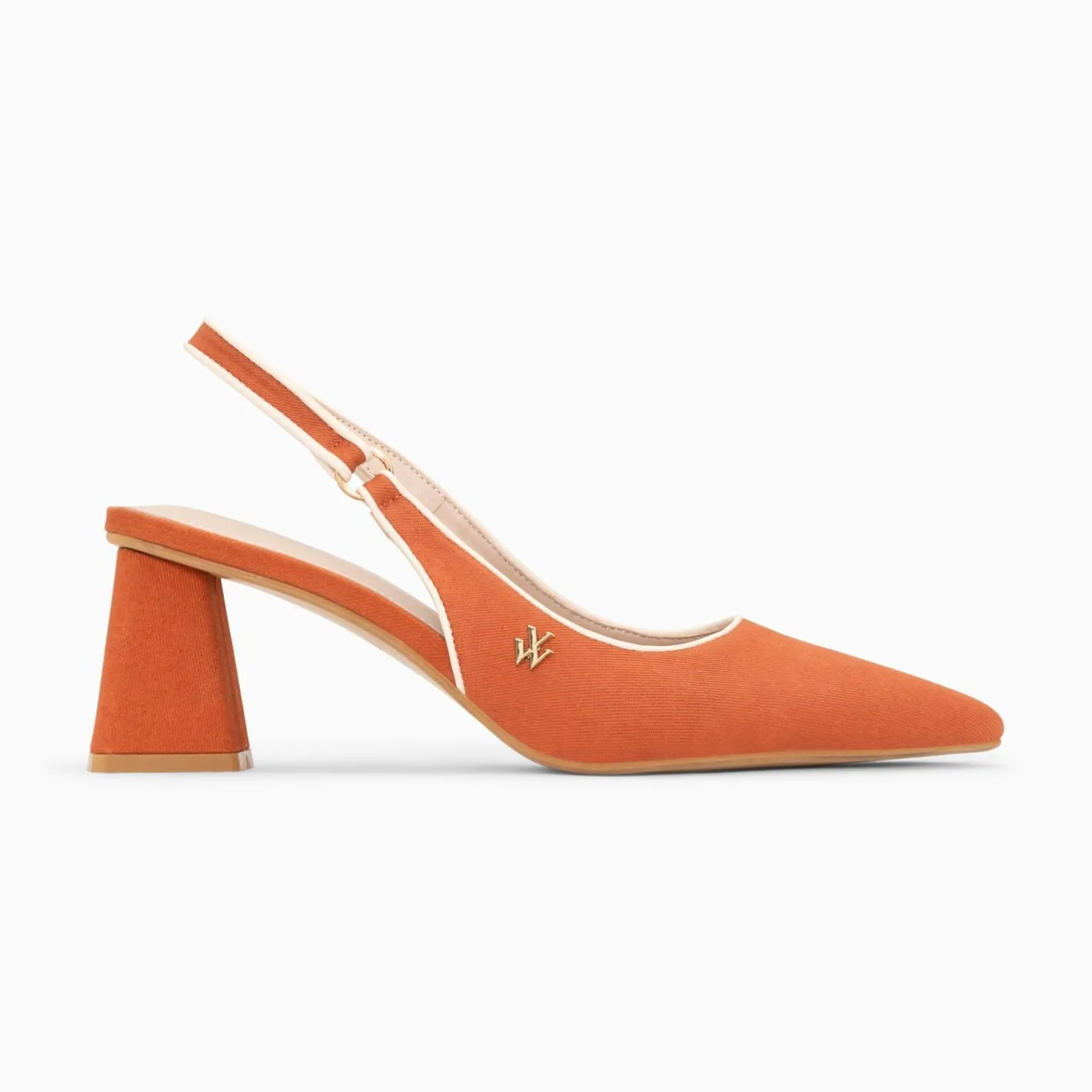 Vanessa Wu Escarpins Slingback Lara Orange A Bout Pointu Outlet