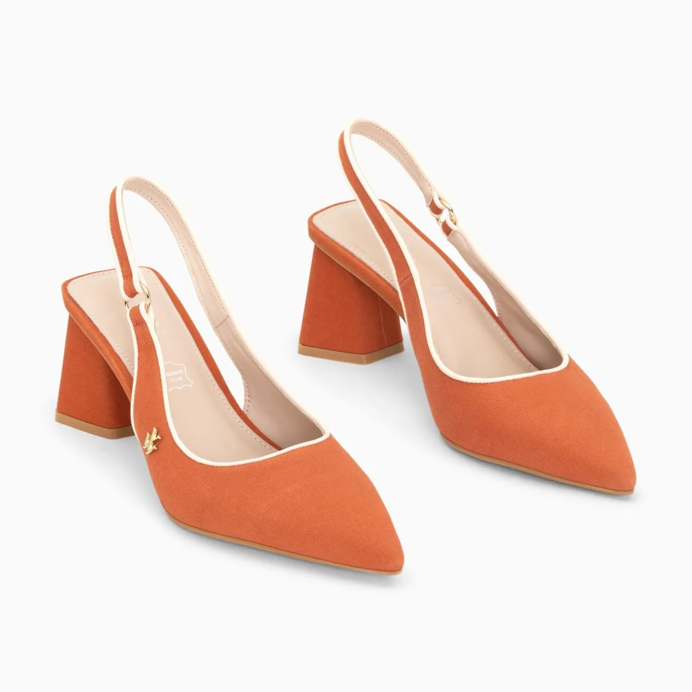 Vanessa Wu Escarpins Slingback Lara Orange A Bout Pointu Outlet