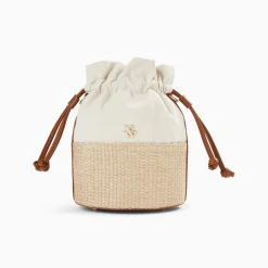 Vanessa Wu Mini Panier Bourse Lilly Beige Best