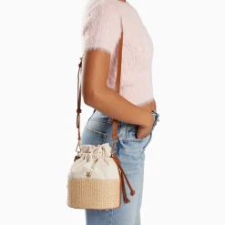 Vanessa Wu Mini Panier Bourse Lilly Beige Best