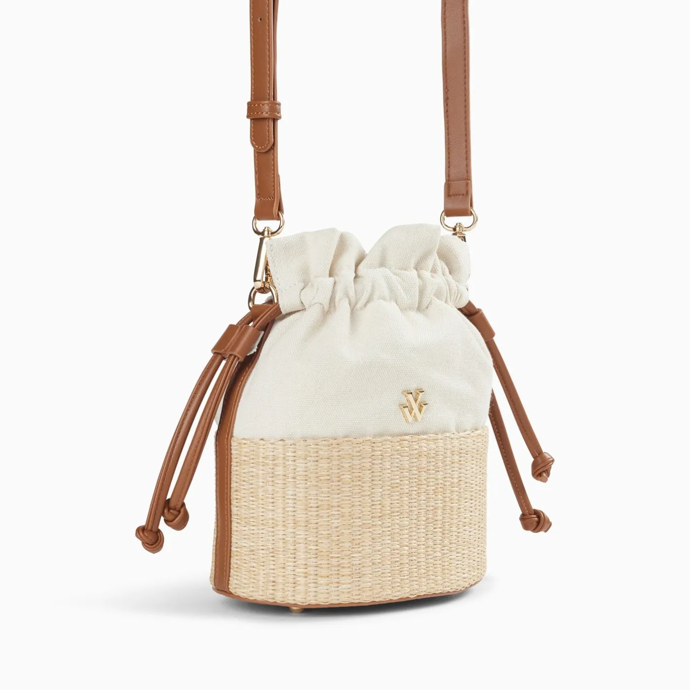 Vanessa Wu Mini Panier Bourse Lilly Beige Best