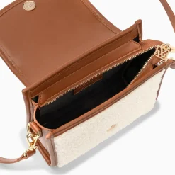Vanessa Wu Mini Sac A Main Victoria Ivoire Et Camel En Faux Shearling Online