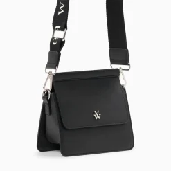 Vanessa Wu Mini Sac Trapeze Aurelie Noir A Bandouliere