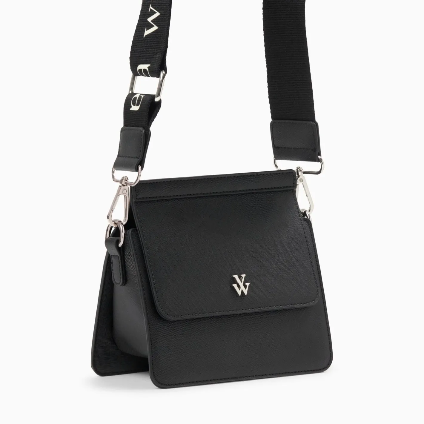 Vanessa Wu Mini Sac Trapeze Aurelie Noir A Bandouliere