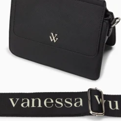 Vanessa Wu Mini Sac Trapeze Aurelie Noir A Bandouliere