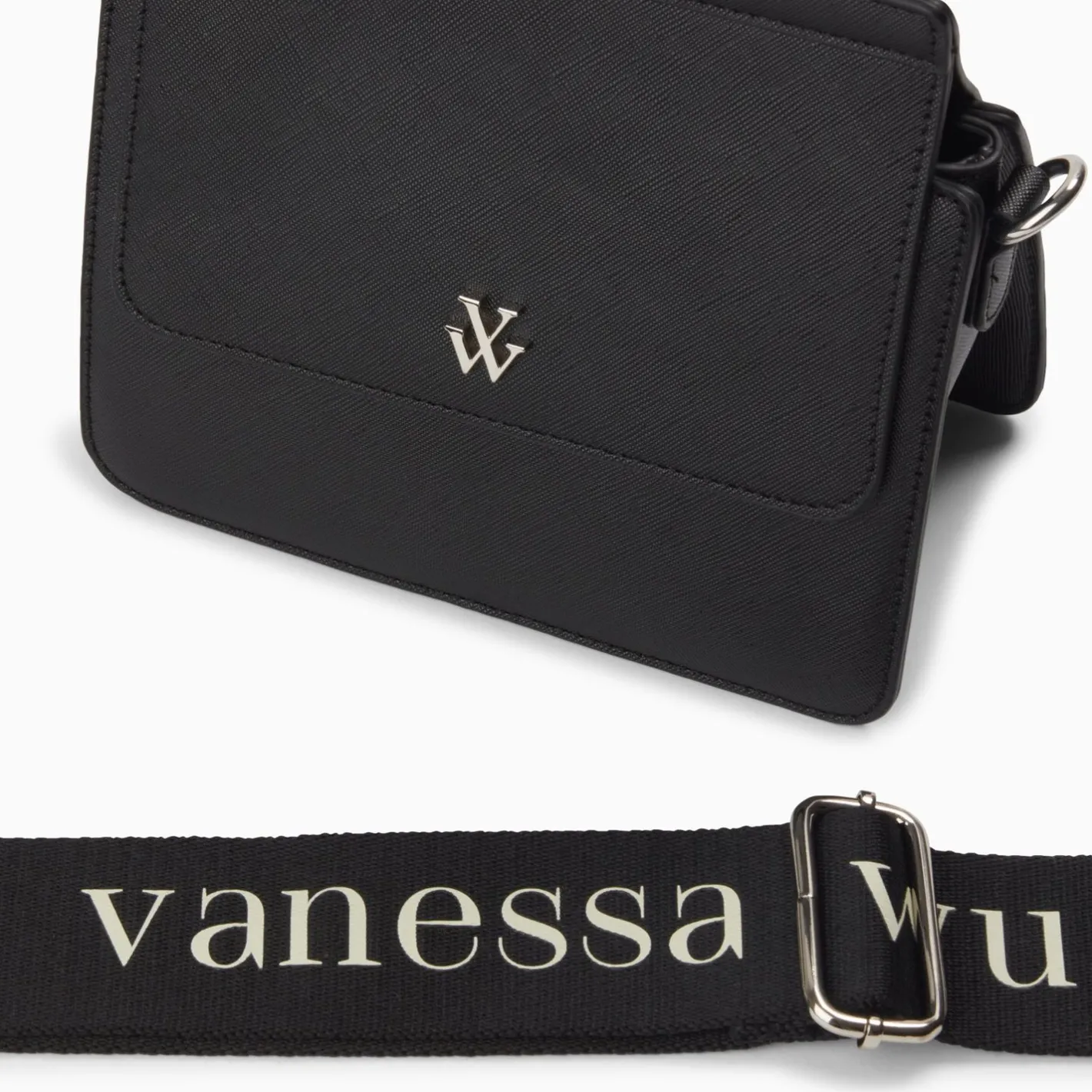 Vanessa Wu Mini Sac Trapeze Aurelie Noir A Bandouliere