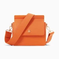 Vanessa Wu Mini Sac Trapeze Aurelie Orange A Bandouliere Best
