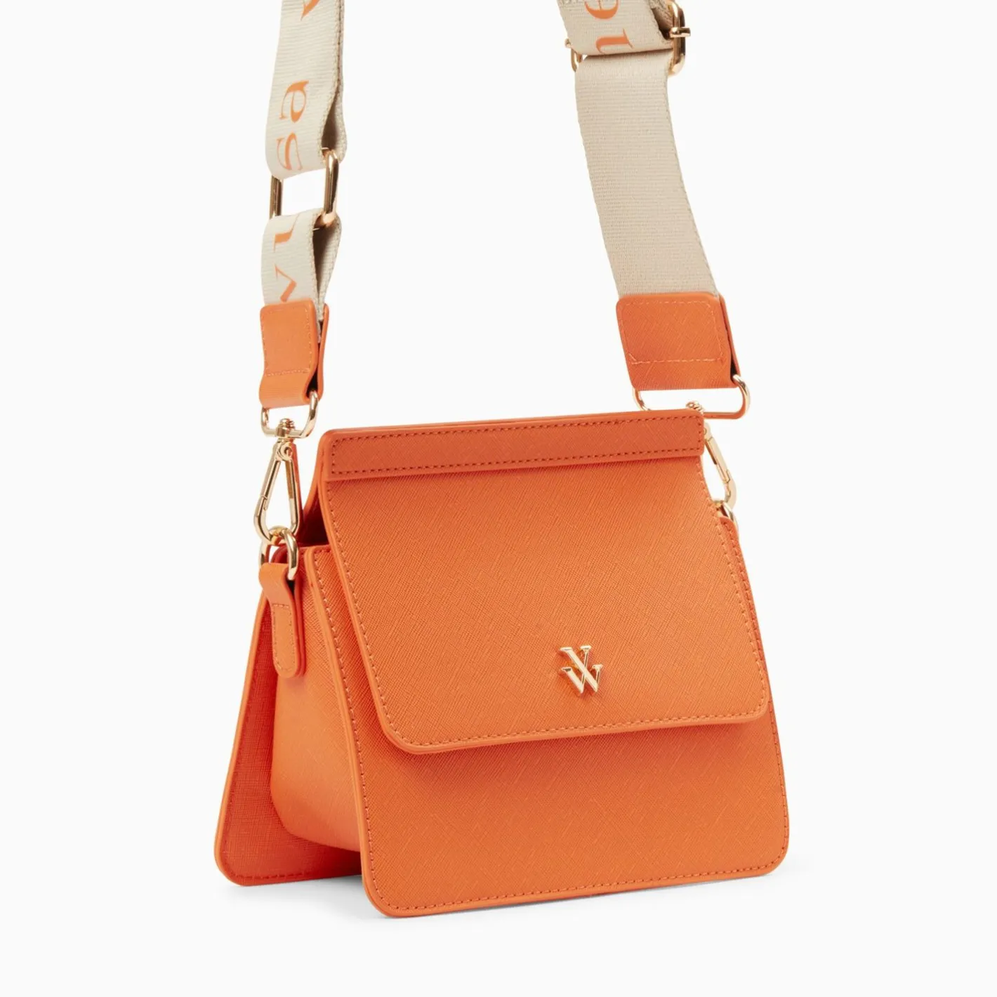 Vanessa Wu Mini Sac Trapeze Aurelie Orange A Bandouliere Best