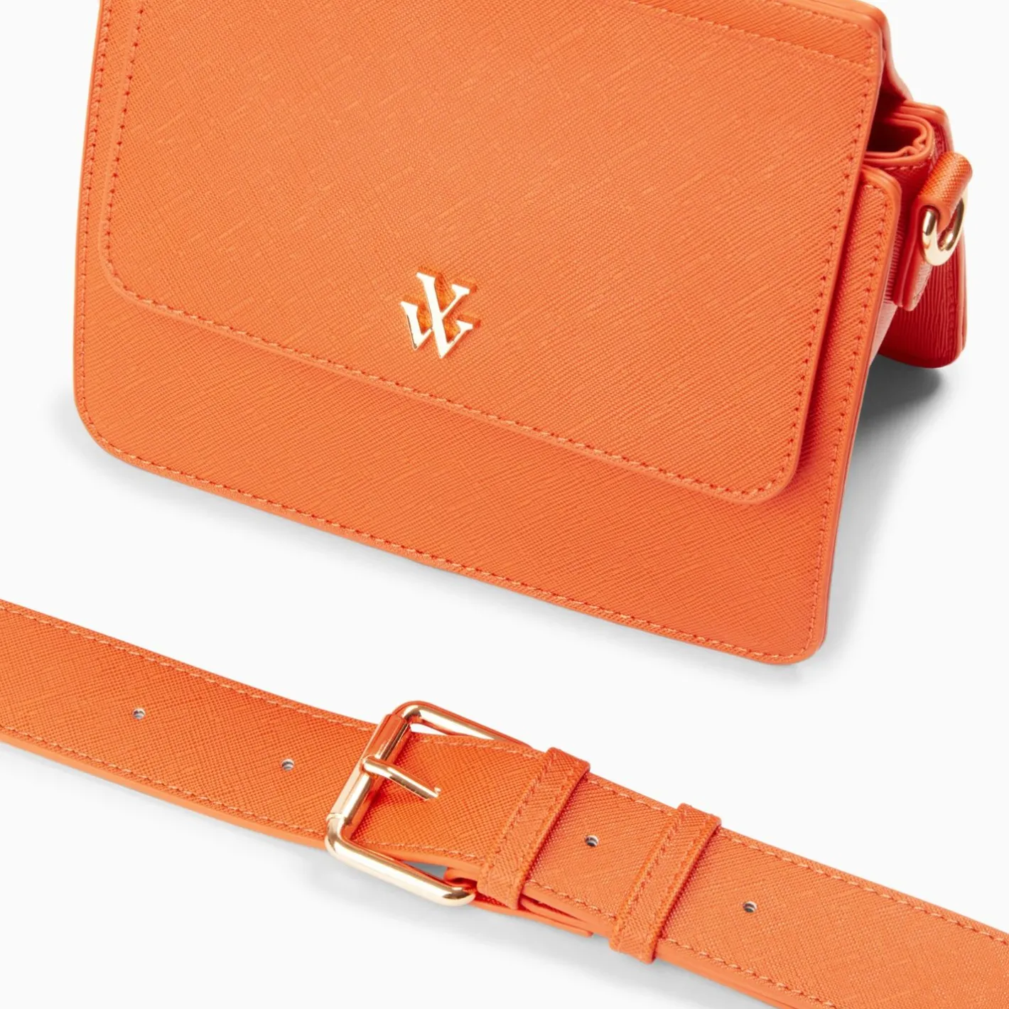Vanessa Wu Mini Sac Trapeze Aurelie Orange A Bandouliere Best