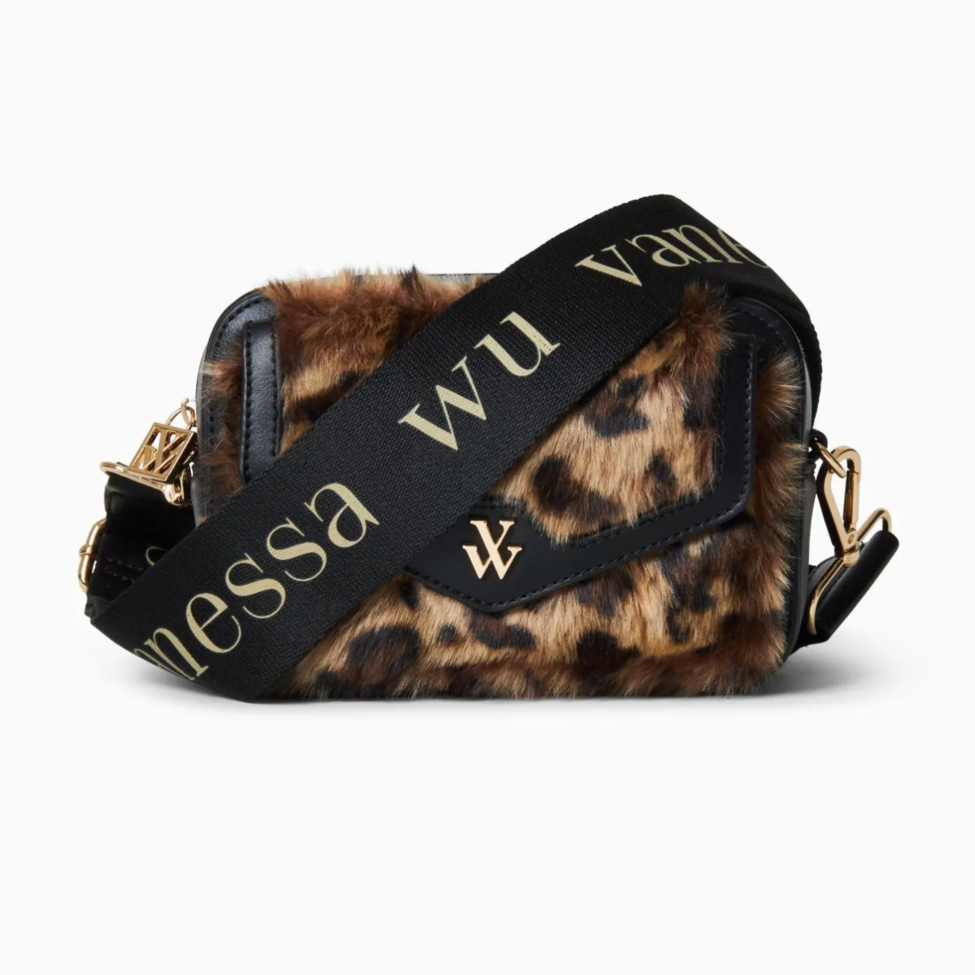 Vanessa Wu Mini Sacoche Daniela Leopard En Fausse Fourrure Clearance