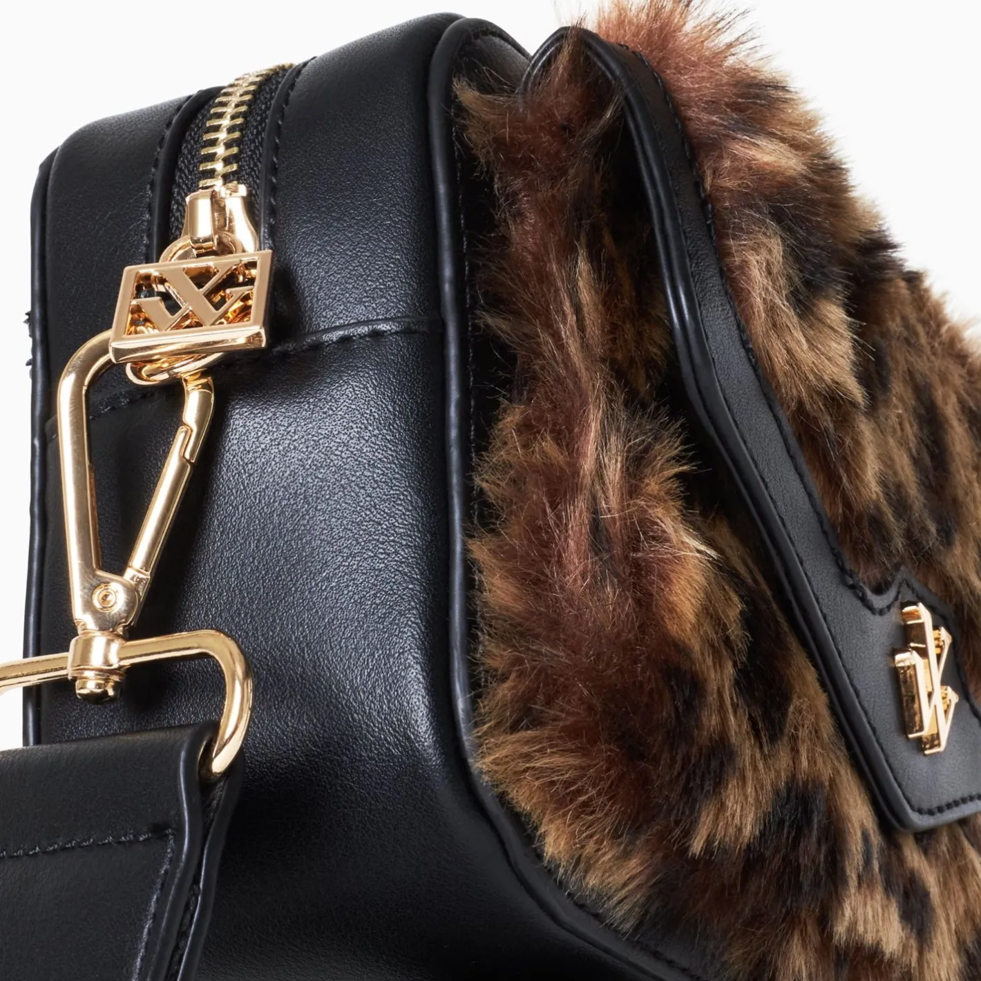 Vanessa Wu Mini Sacoche Daniela Leopard En Fausse Fourrure Clearance