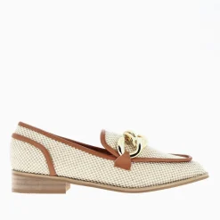 Vanessa Wu Mocassins Barbara Beiges A Chaine Or Discount